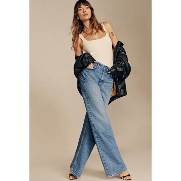 Reformation Cary High Rise Slouchy Wide Leg Jeans in Colorado 24 - Picture 9 of 10